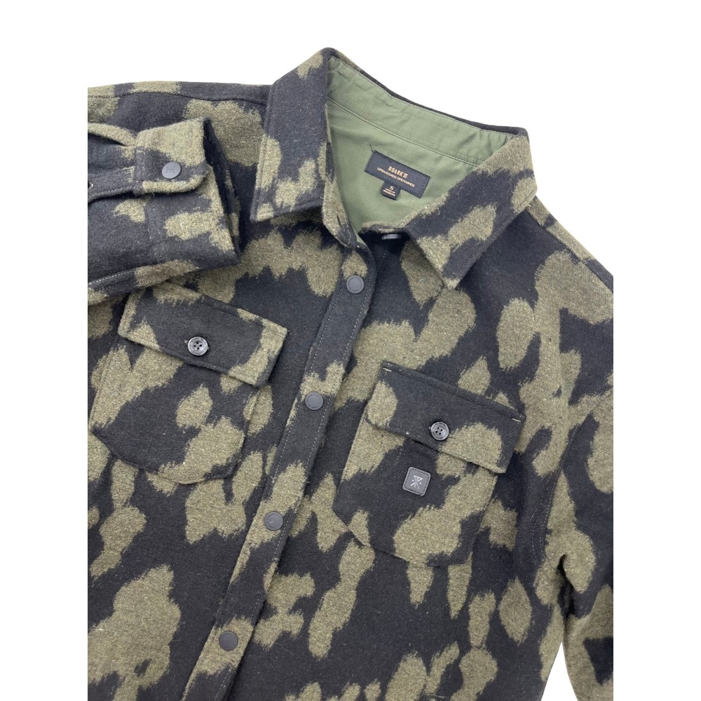 Roark Artifacts of Adventure Green Black Wool Blend Shacket Shirt Jacket‎ Small